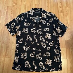 John Varvatos Black Floral Men's Shirt